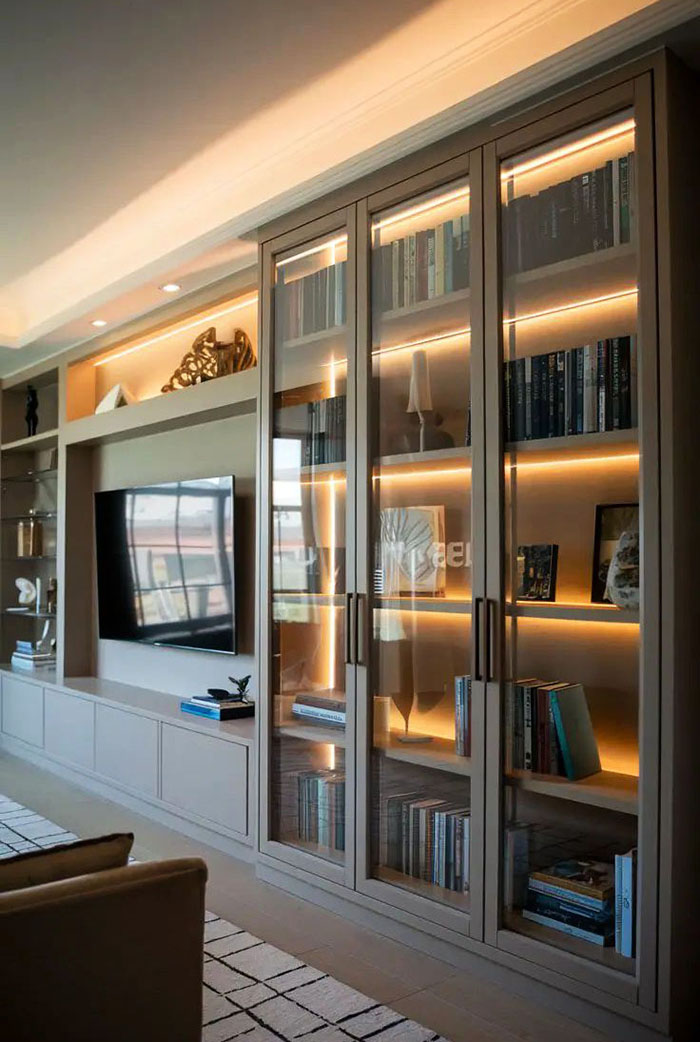 đóng kệ sách gỗ công nghiệp